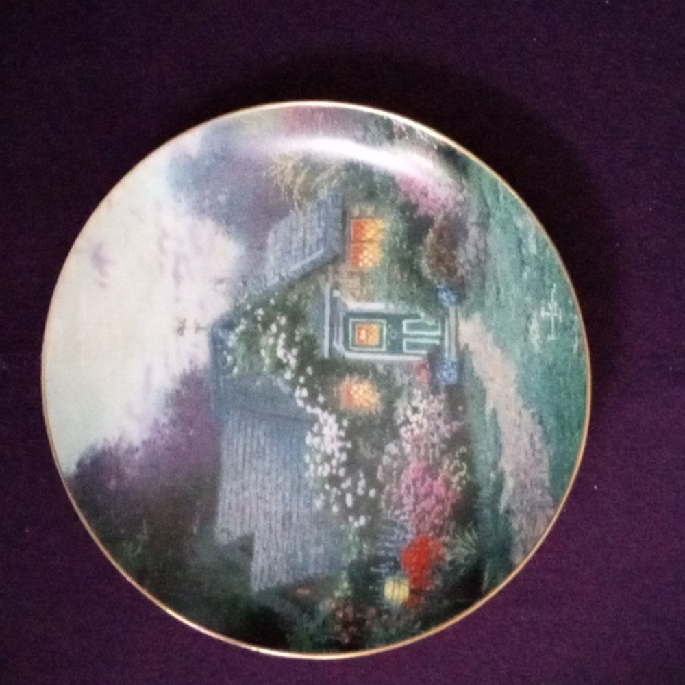 Plate Weathervane Cottage by Thomas Kincade #2228C 8 1/2"